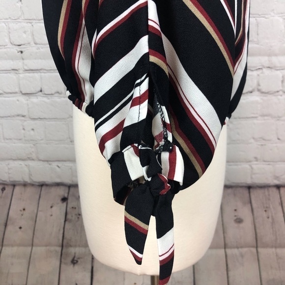 Ganji LA Stripped Wrap Top with Elastic Waist Sz L - Picture 4 of 4